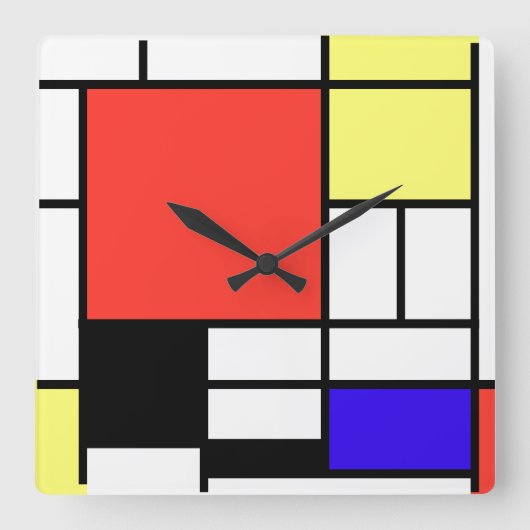 Piet Mondriaan, 1926 Zusammensetzung Quadratische Wanduhr (Vorderseite)