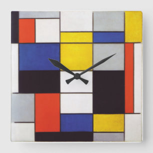 PIET MONDRIAAN - Compositon A 1923 Quadratische Wanduhr