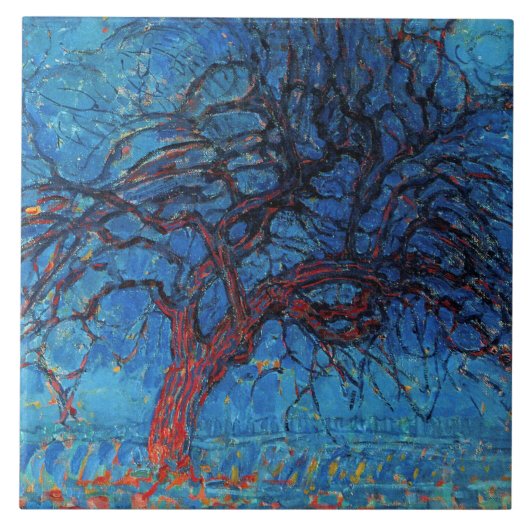 Piet Mondrian, Abend: Roter Baum Fliese (Vorderseite)