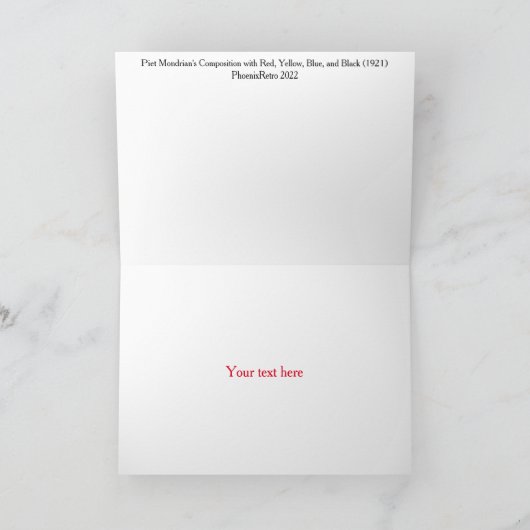 Piet Mondrian Abstrakt Einladung (Innenseite)