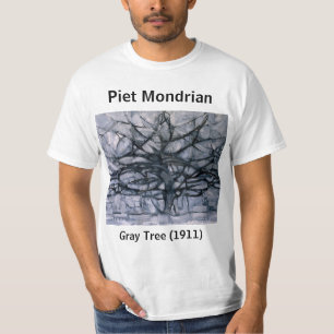 Piet Mondrian Abstrakt Gray Tree T-Shirt