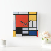 Piet Mondrian Abstrakt Quadratische Wanduhr (Zuhause)