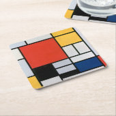 Piet Mondrian Abstrakt Rechteckiger Pappuntersetzer (angewinkelt)