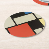 Piet Mondrian Abstrakte Malerei Runder Pappuntersetzer (Angewinkelt)
