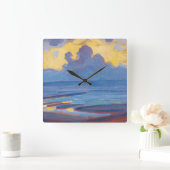 Piet Mondrian Am Meer Berühmtes Gemälde Quadratische Wanduhr (Zuhause)