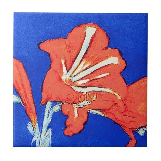 Piet Mondrian - Amaryllis Blume Malerei Fliese (Vorderseite)