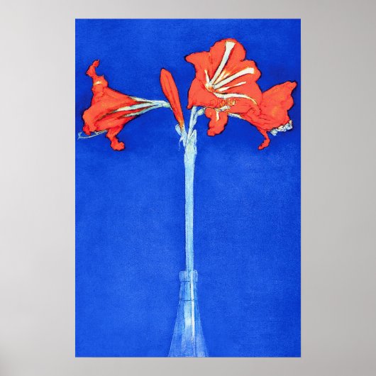 Piet Mondrian - Amaryllis Blume Malerei Poster (Vorne)