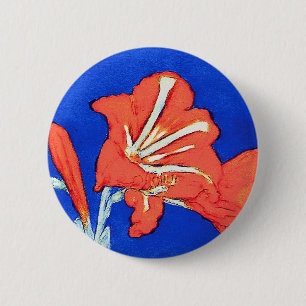 Piet Mondrian - Amaryllis Feine Blumenmalerei Button