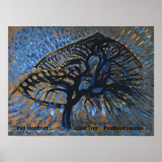 Piet Mondrian Apple Tree Pointillist Version Poster (Vorne)