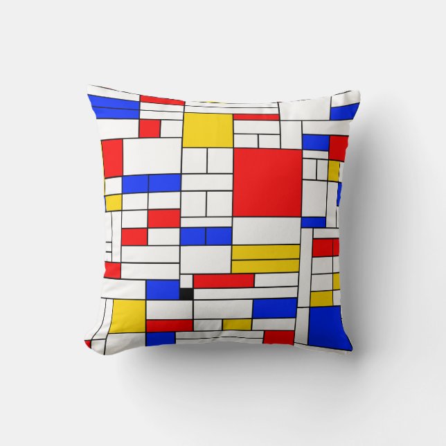 Piet Mondrian Art Abstrakt Art Kissen (Vorderseite)