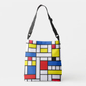 Piet Mondrian Art Abstrakt Art Tragetaschen Mit Langen Trägern (Rückseite)