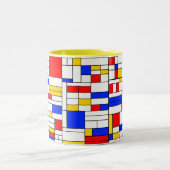 Piet Mondrian Art Abstrakt Art Zweifarbige Tasse (Mittel)
