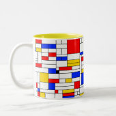 Piet Mondrian Art Abstrakt Art Zweifarbige Tasse (Links)