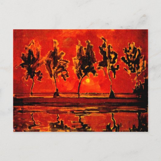 Piet Mondrian art, Bäume durch die Geine am Monume Postkarte (Vorderseite)