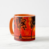 Piet Mondrian art, Bäume durch die Geine am Monume Tasse (Vorderseite Links)