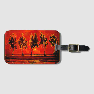 Piet Mondrian art, Bäume von der Geine am Monaufga Gepäckanhänger