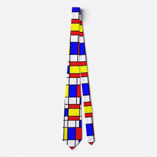 Piet Mondrian Art Style Moderne, helle Farben Krawatte (Vorderseite)