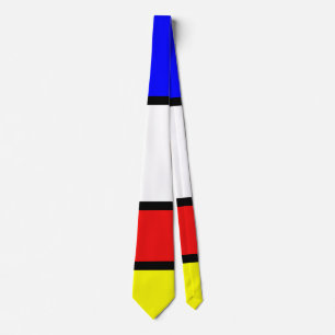 Piet Mondrian Art Style Moderne, helle Farben Krawatte
