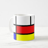 Piet Mondrian Art Style Moderne moderne, helle Bez Kaffeetasse (Vorderseite Links)