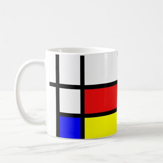 Piet Mondrian Art Style Moderne moderne, helle Bez Kaffeetasse (Links)
