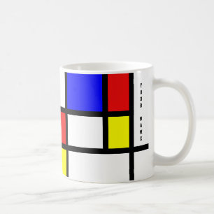 Piet Mondrian Art Style Moderne moderne, helle Bez Kaffeetasse
