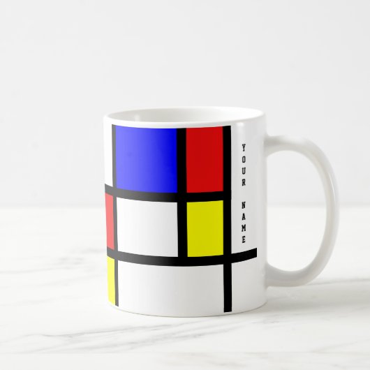 Piet Mondrian Art Style Moderne moderne, helle Bez Kaffeetasse (Rechts)
