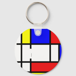 Piet Mondrian Art Style Modernes, helles Hinzufüge Schlüsselanhänger