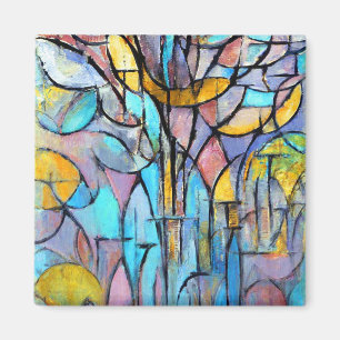 Piet Mondrian-Bäume Magnet