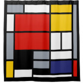 Piet Mondrian, Breites with Red Plane Duschvorhang (Vorderseite)