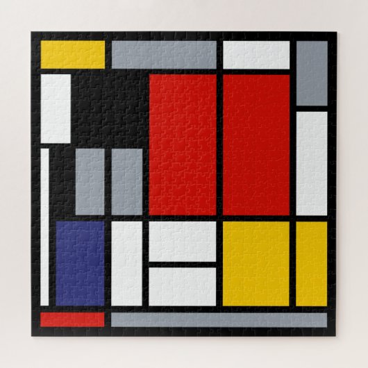 Piet Mondrian, Breites with Red Plane Puzzle (Horizontal)