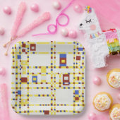 Piet Mondrian Broadway Boogie Woogie Abstrakte Kun Pappteller (Party)