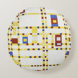 Piet Mondrian Broadway Boogie Woogie Abstrakte Kun Rundes Kissen
