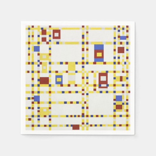 Piet Mondrian Broadway Boogie Woogie Abstrakte Kun Serviette (Vorderseite)