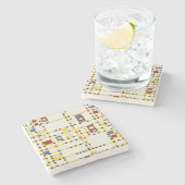Piet Mondrian Broadway Boogie Woogie Abstrakte Kun Steinuntersetzer (Seitenansicht)