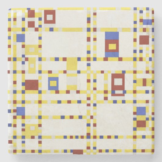 Piet Mondrian Broadway Boogie Woogie Abstrakte Kun Steinuntersetzer (Vorderseite)