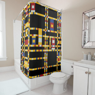 Piet Mondrian - Broadway Boogie Woogie Moderne Kun Duschvorhang
