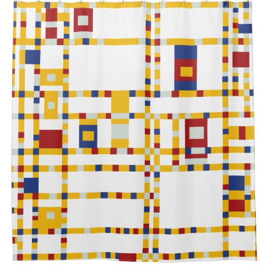Piet Mondrian - Broadway Boogie Woogie Moderne Kun Duschvorhang (Vorderseite)