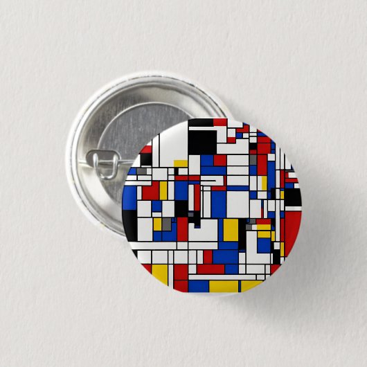 Piet Mondrian Button (Vorne & Hinten)
