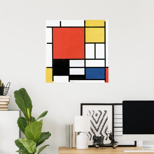 Piet Mondrian Composition Abstrakt Art Geometrie Poster (Heimbüro)