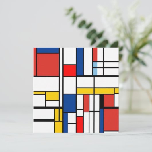 Piet Mondrian Dankeskarte (Stehend Vorderseite)