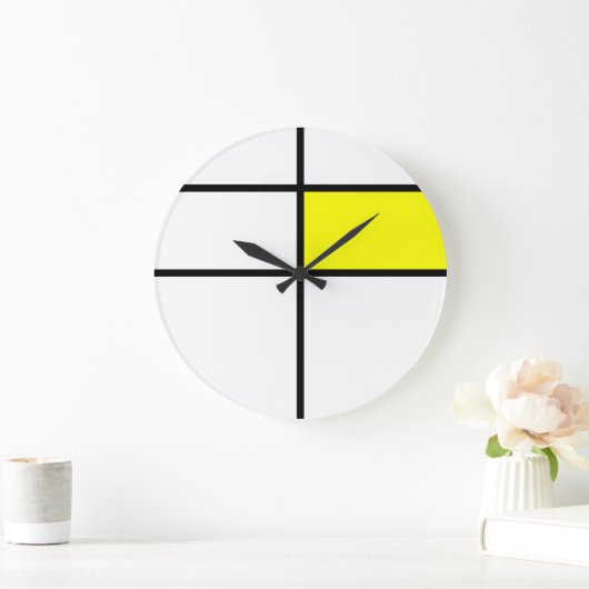 Piet Mondrian Design: yellow Große Wanduhr (Zuhause)