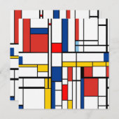 Piet Mondrian Einladung (Vorne/Hinten)