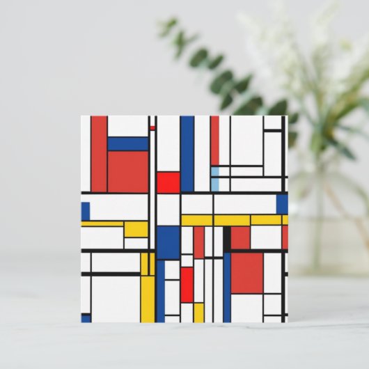 Piet Mondrian Einladung (Stehend Vorderseite)
