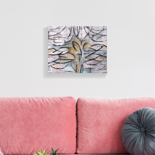 PIET MONDRIAN FLOWERING APPLE BAUM, Abstrakter Dru Leinwanddruck (Insitu (Wohnzimmer))
