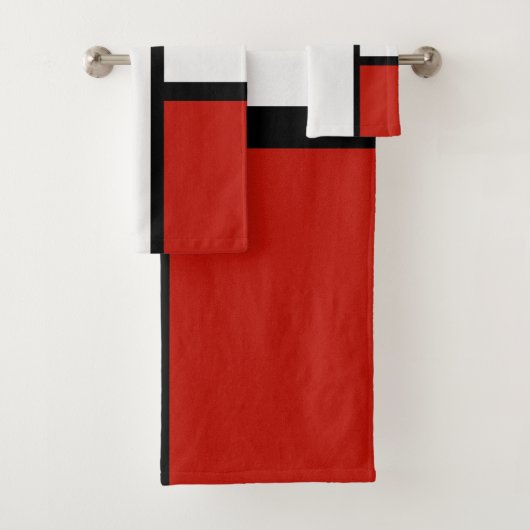 Piet Mondrian - Geometrisch Abstrakt Badhandtuch Set (Insitu)