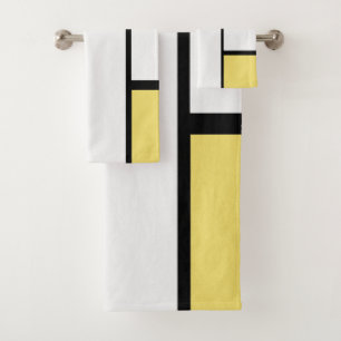 Piet Mondrian - Geometrisch Abstrakt Badhandtuch Set