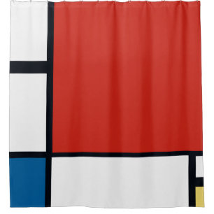 Piet Mondrian - Geometrisch Abstrakt Duschvorhang