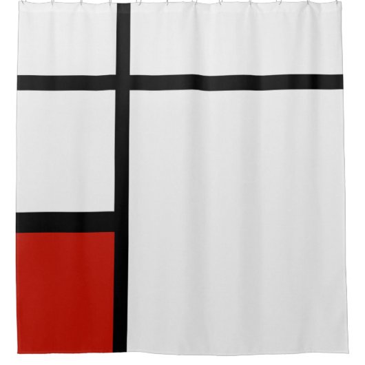 Piet Mondrian - Geometrisch Abstrakt Duschvorhang (Vorderseite)