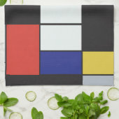 Piet Mondrian - Geometrisch Abstrakt Geschirrtuch (Gefaltet)