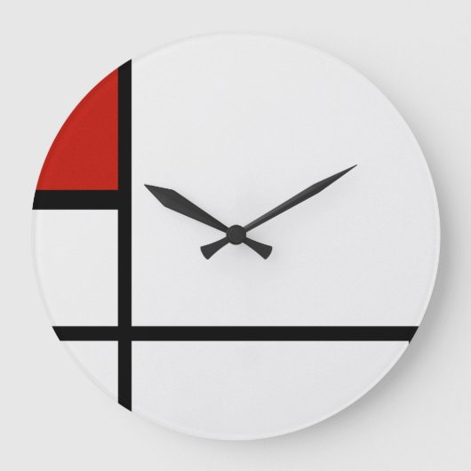 Piet Mondrian - Geometrisch Abstrakt Große Wanduhr (Vorderseite)